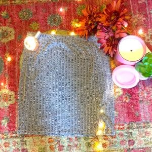 White and graySkirt with a slit